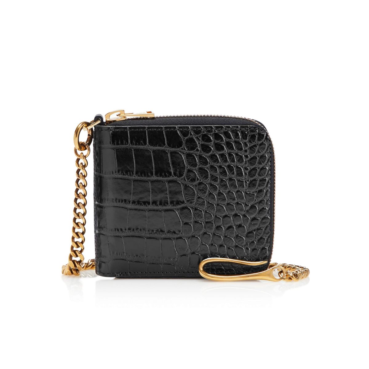 Tom Ford Alligator Chain Wallet Liten Plånbok Herr Svarta | 425ALGJVP