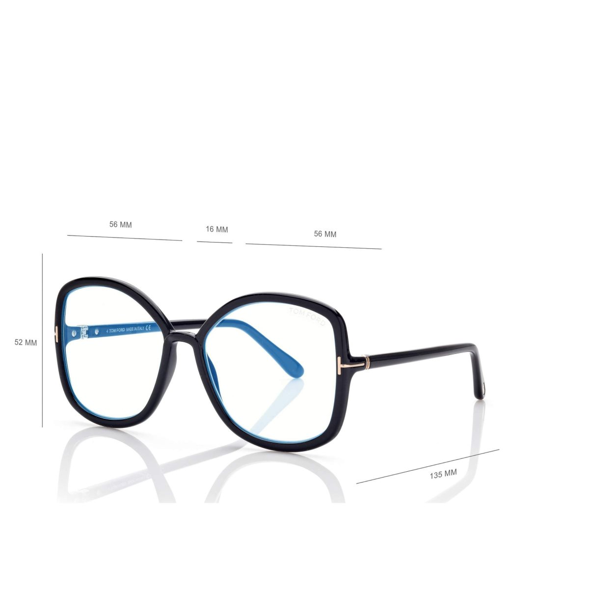 Tom Ford Blue Block Butterfly Optisk Dam Svarta | 834RJBVCL