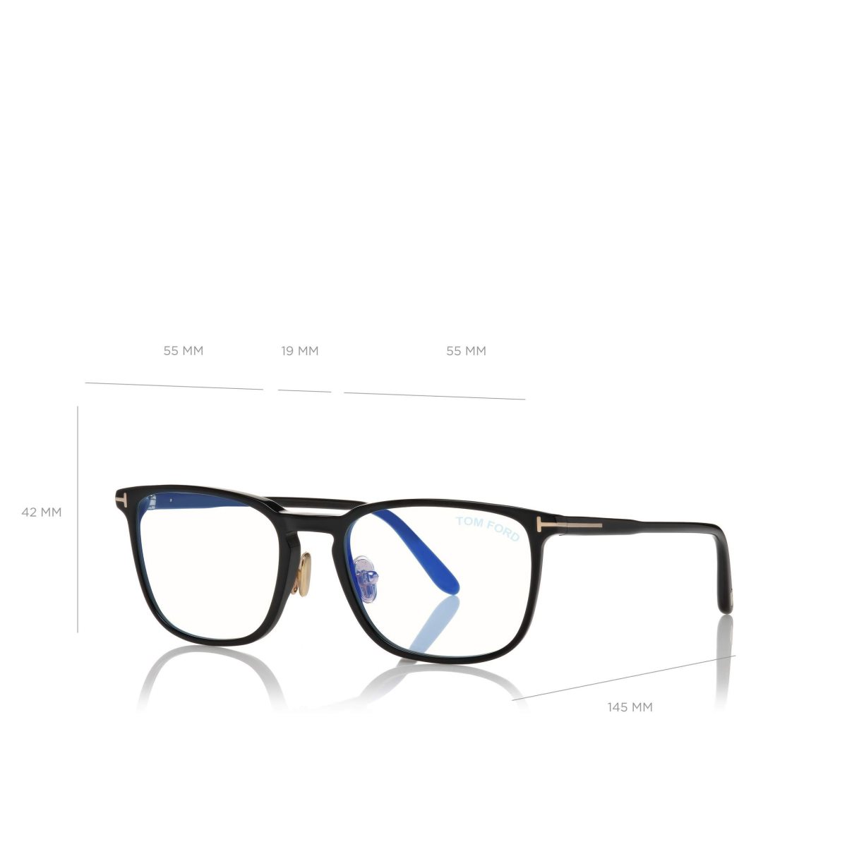 Tom Ford Blue Block Klassiska Rectangular Optisk Herr Svarta | 846RQBEGO