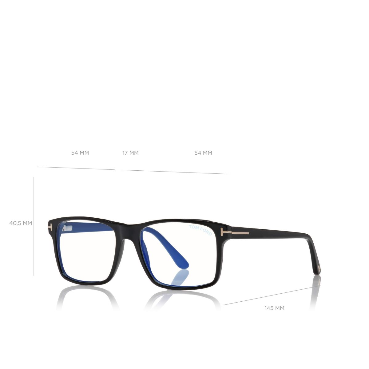 Tom Ford Blue Block Rectangular Magnetic Optisk Herr Svarta | 170ULAWXZ