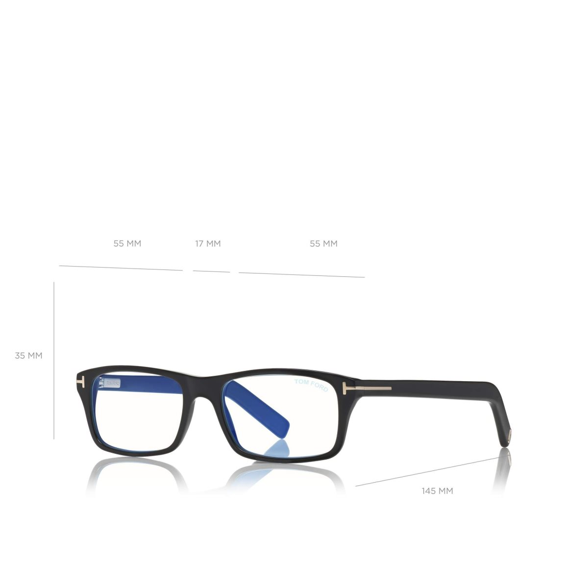 Tom Ford Blue Block Rectangular Optisk Herr Svarta | 192QTVJOU