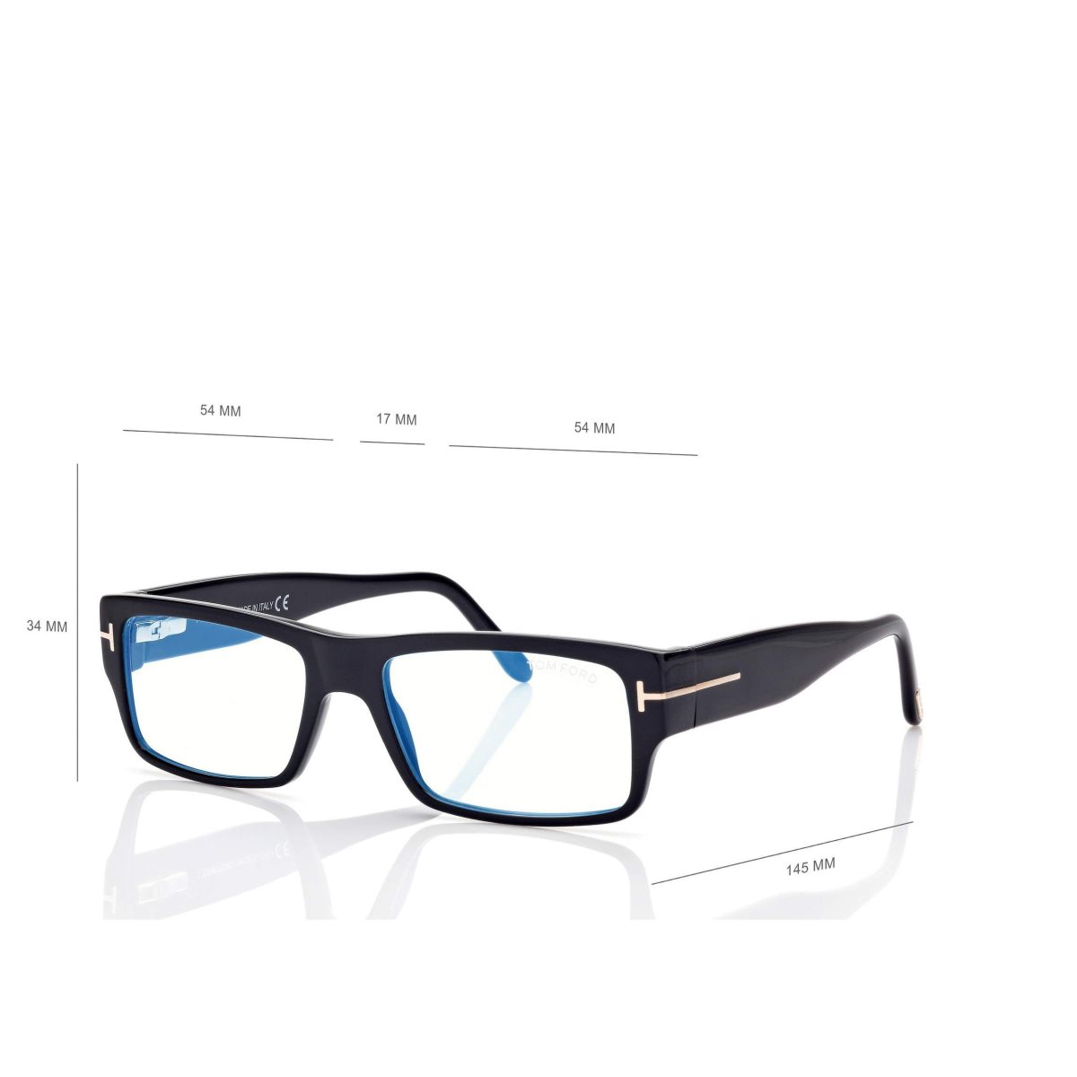 Tom Ford Blue Block Rectangular Optisk Herr Svarta | 194VTLMQK