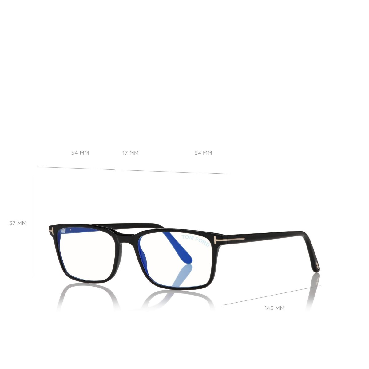 Tom Ford Blue Block Rectangular Optisk Herr Svarta | 250LBKAQS