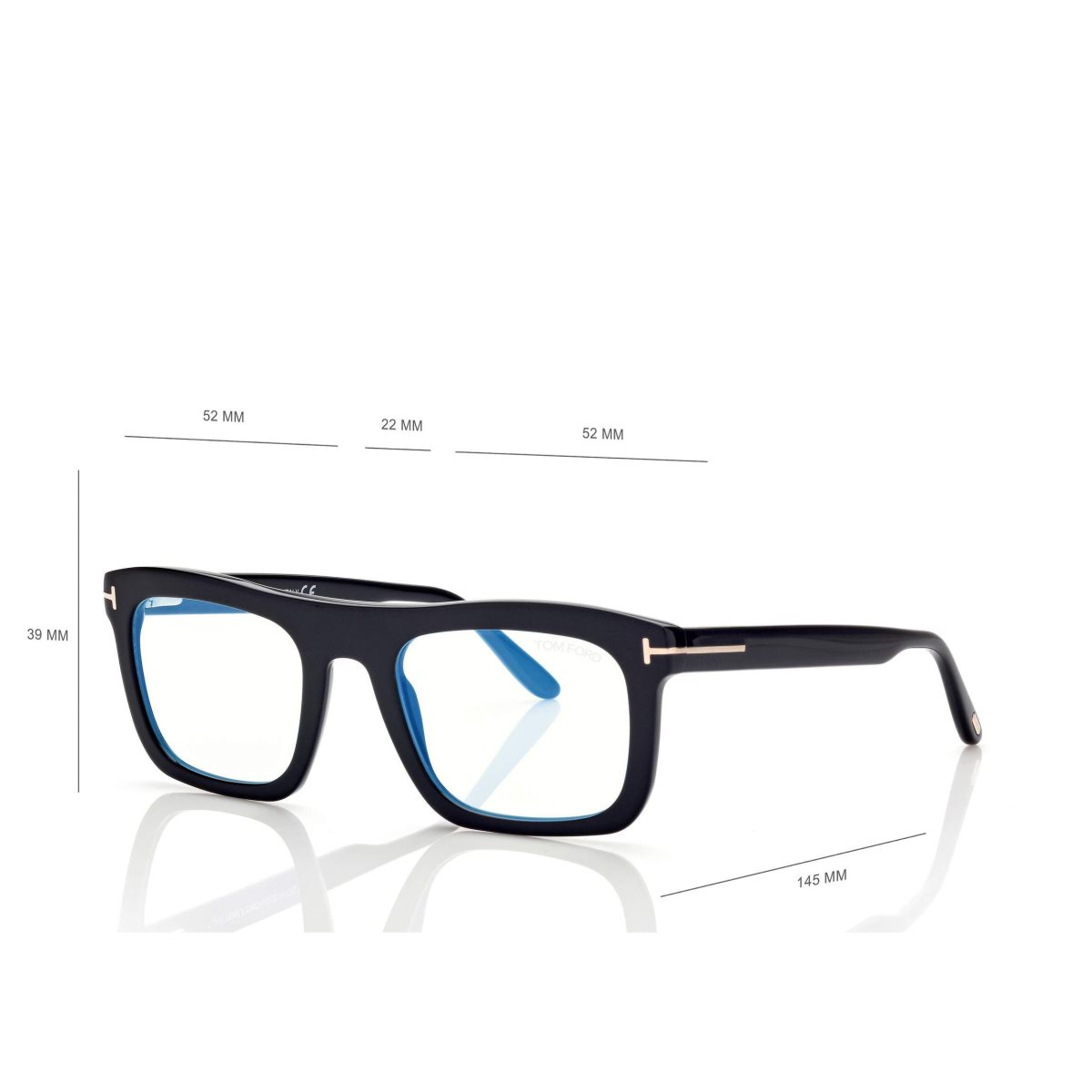 Tom Ford Blue Block Rectangular Optisk Herr Svarta | 293BGOEIQ