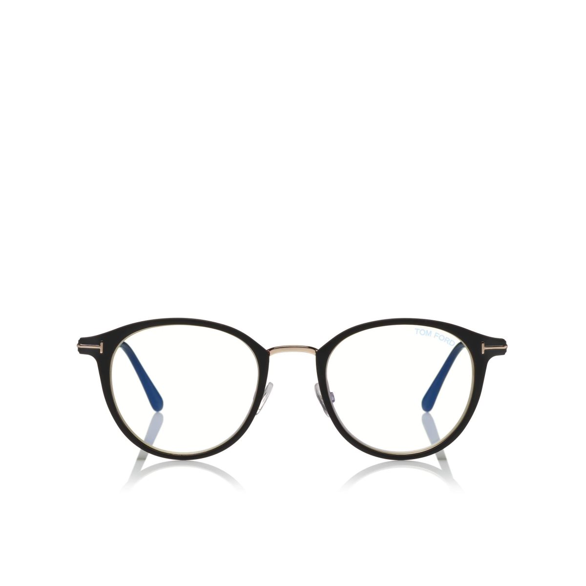 Tom Ford Blue Block Round Metal Optisk Herr Svarta | 365PSHLOT