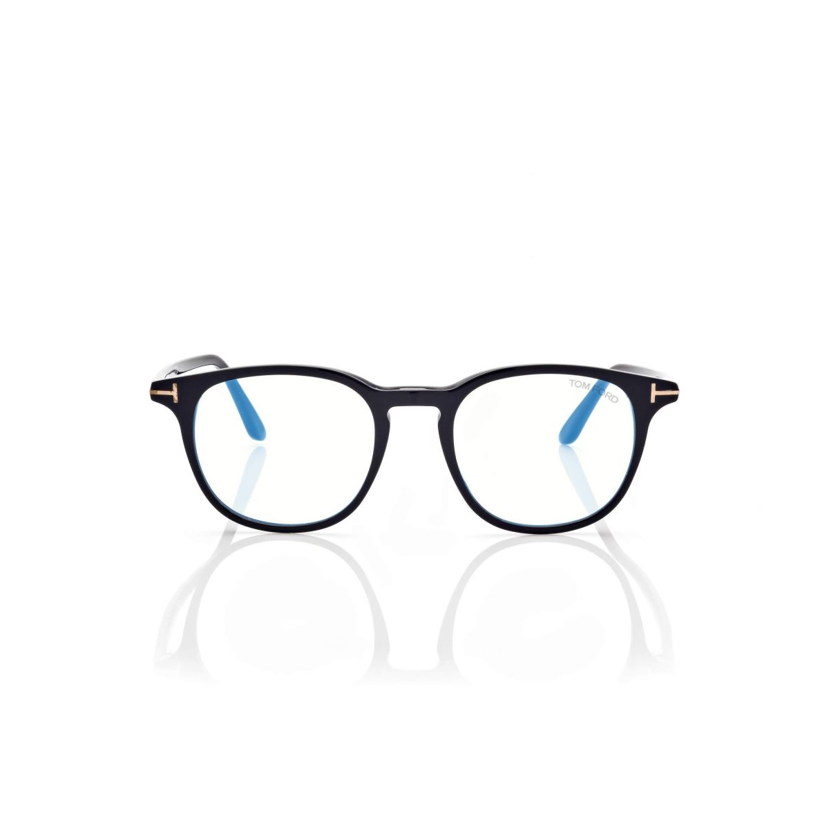 Tom Ford Blue Block Round Optisk Herr Svarta | 437UYSELP