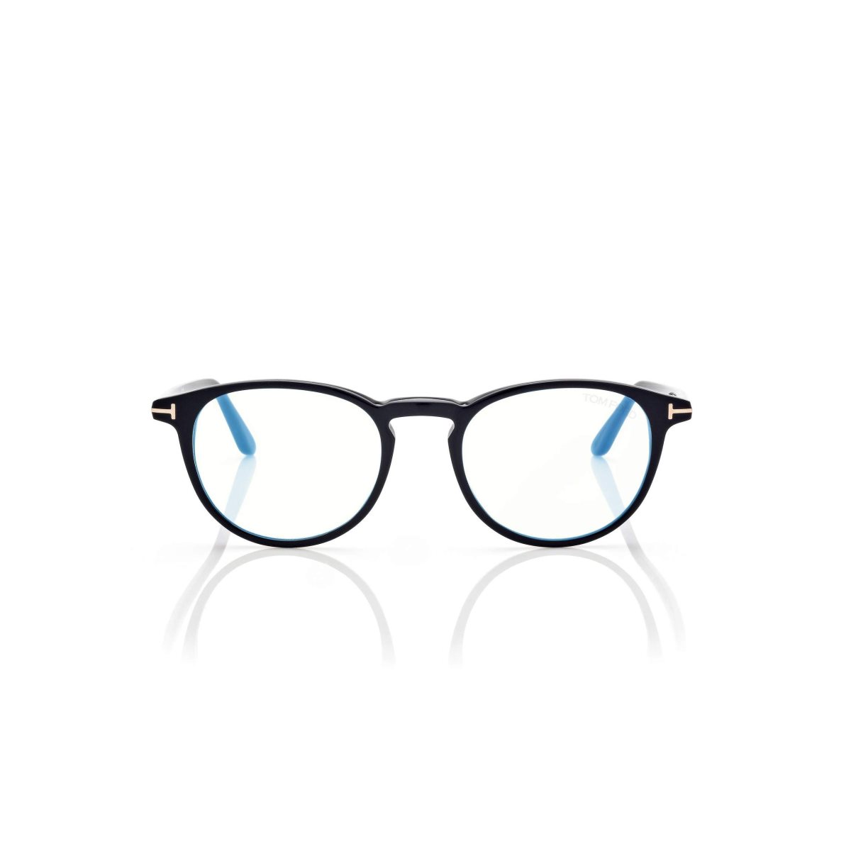 Tom Ford Blue Block Round Optisk Herr Svarta | 971IJZAUH