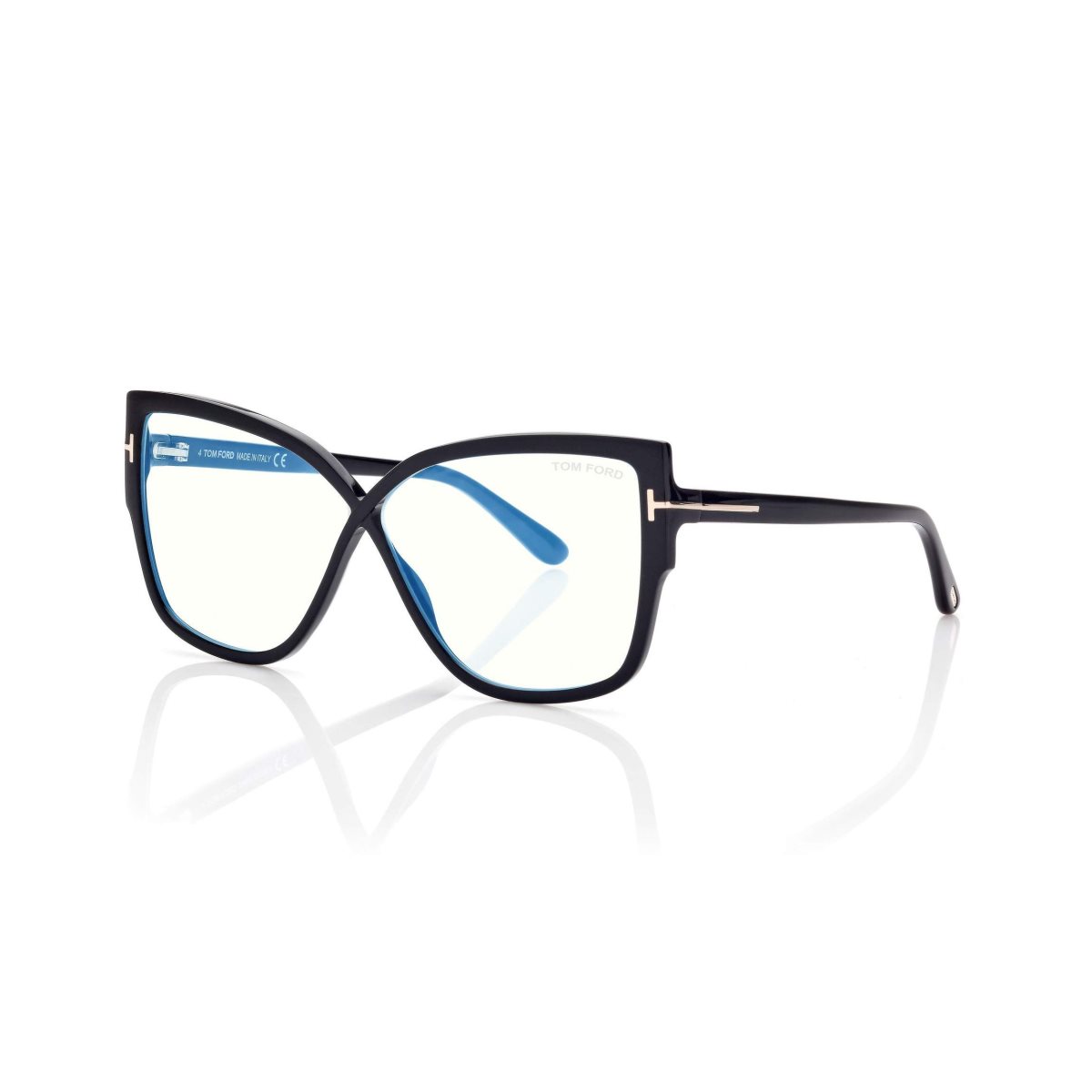 Tom Ford Blue Block Rounded Butterfly Optisk Dam Svarta | 023QBMUNF