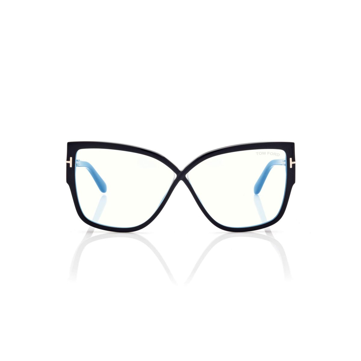 Tom Ford Blue Block Rounded Butterfly Optisk Dam Svarta | 023QBMUNF