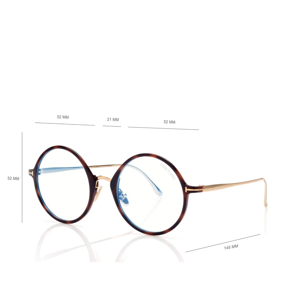 Tom Ford Blue Block Rounded Optisk Dam Ljus | 417AUBDGC