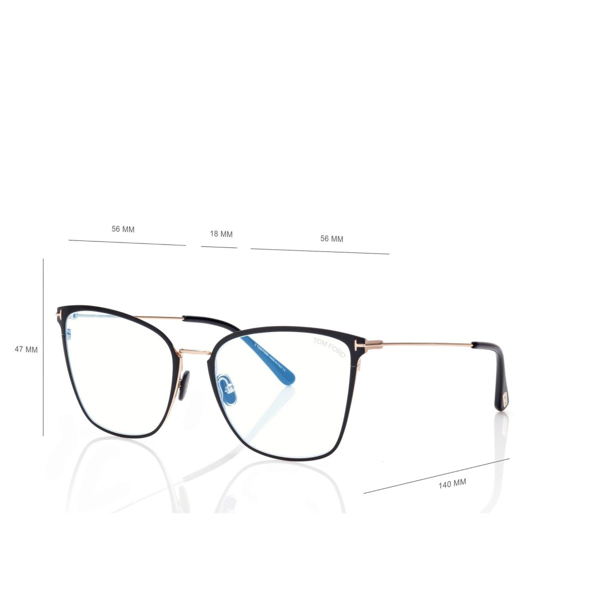 Tom Ford Blue Block Soft Butterfly Optisk Dam Svarta | 764USOFAZ