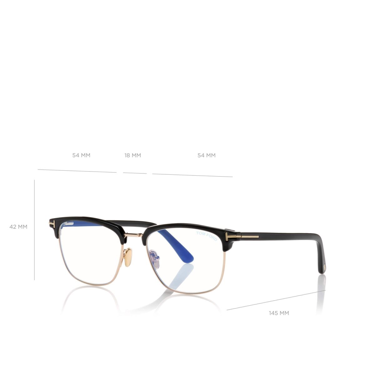 Tom Ford Blue Block Soft Square Magnetic Bridge Opticals Solglasögon Herr Svarta | 460LPIHWV