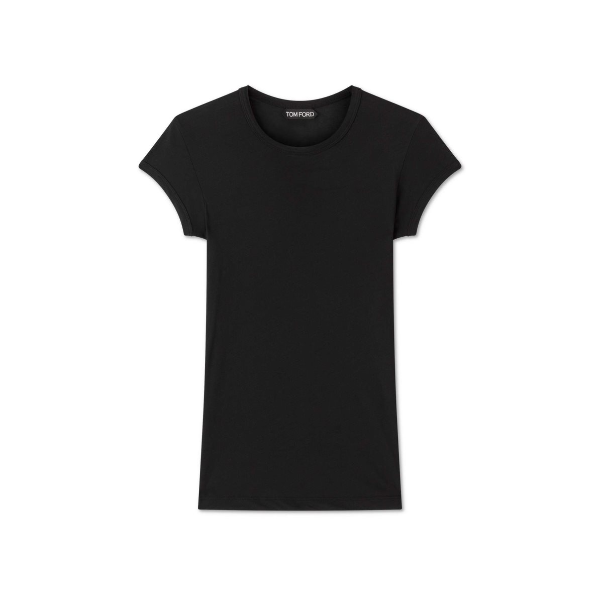 Tom Ford Bomull Crewneck T-shirt Blast Dam Svarta | 165GITVEO