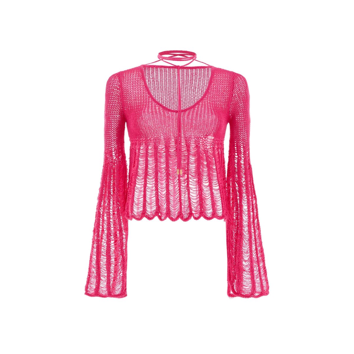 Tom Ford Bomull Large Ladder Knit Blast Dam Rosa | 097YQEMFS