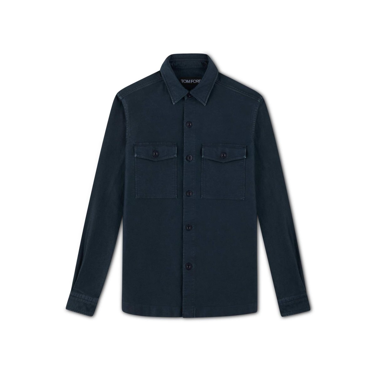 Tom Ford Bomull Satin Overshirt Skjorta Herr Marinblå | 253XRPNCW