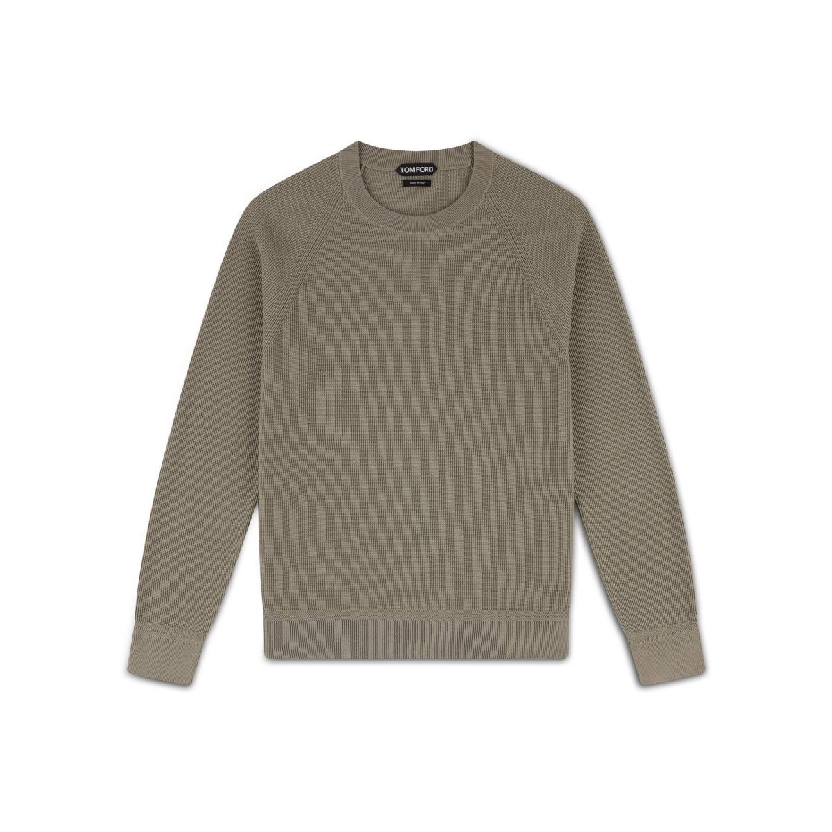 Tom Ford Bomull Silk Link Ribs Crew Neck Stickat Herr Grå Bruna | 761TCAPHK