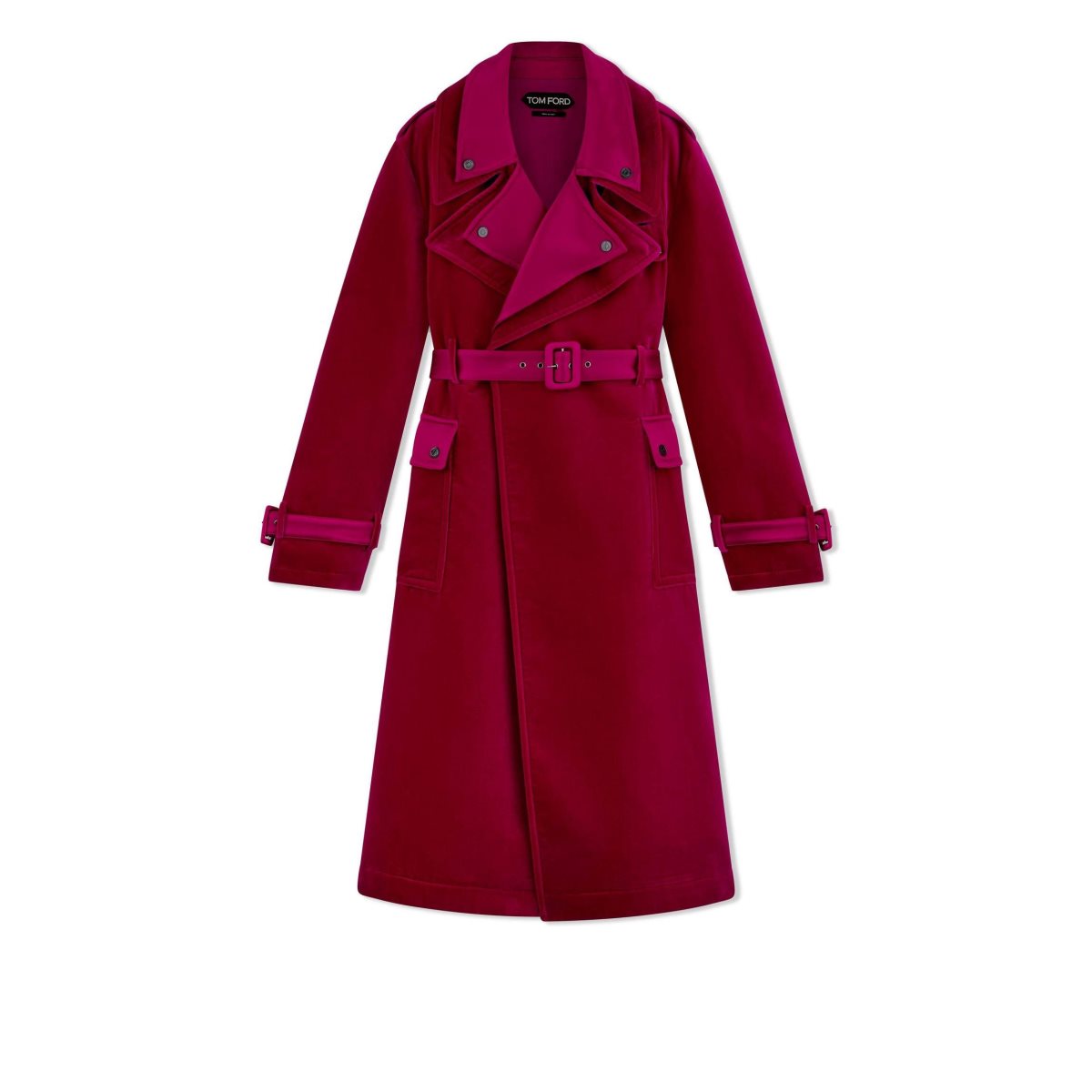 Tom Ford Bomull Velvet Double Lapel Trench Coat Ytterkläder Dam Raspberry | 805KUFXOI