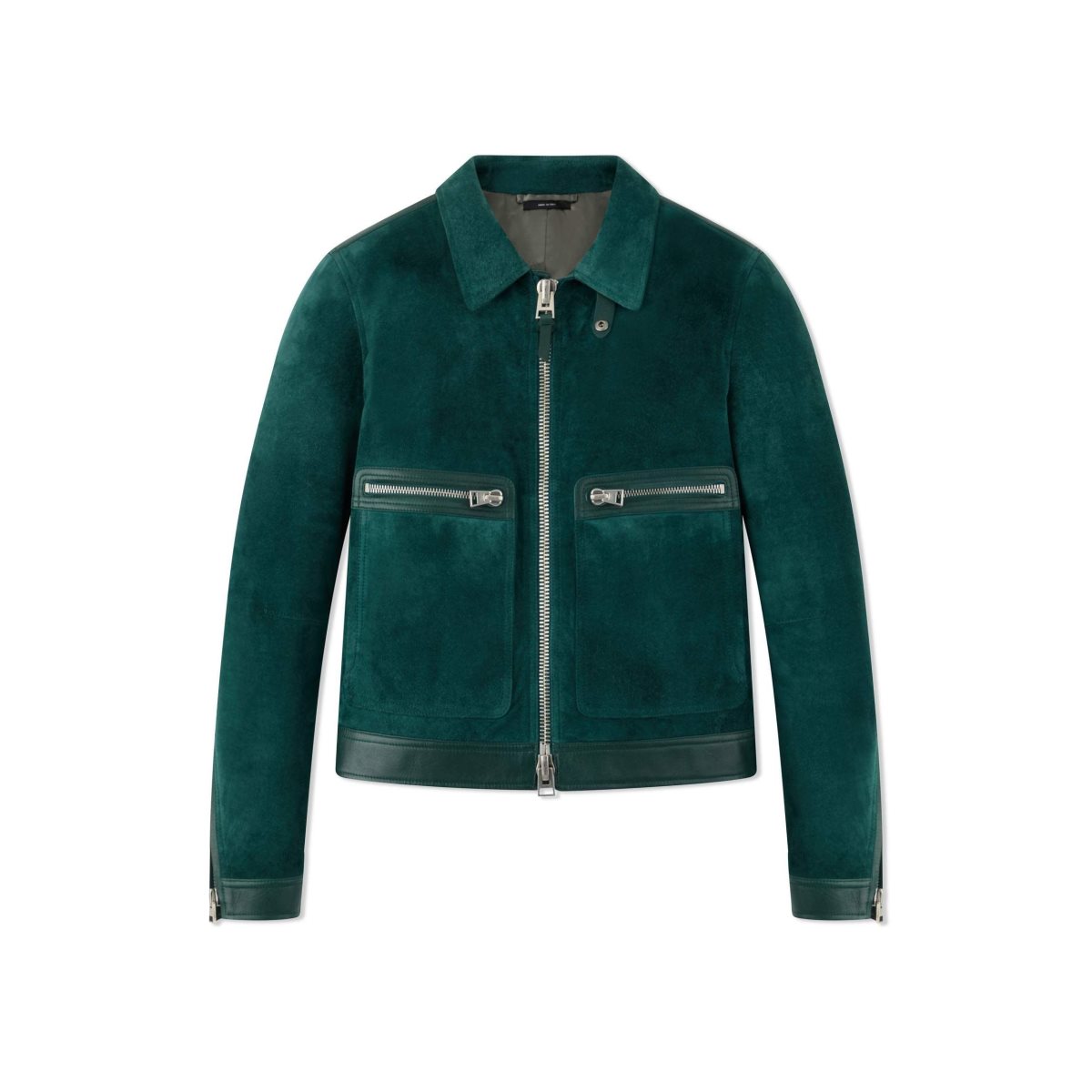 Tom Ford Brushed Heathered Mocka Contrast Zip Blouson Ytterkläder Herr Mörkturkos | 479FALTIP