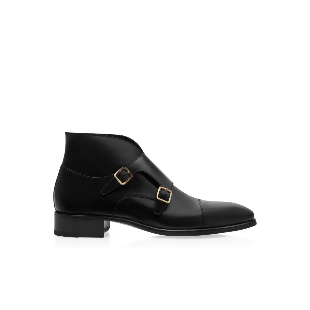 Tom Ford Burnished Läder Elkan Monk Rem Boot Finskor Herr Svarta | 741EJKCLB