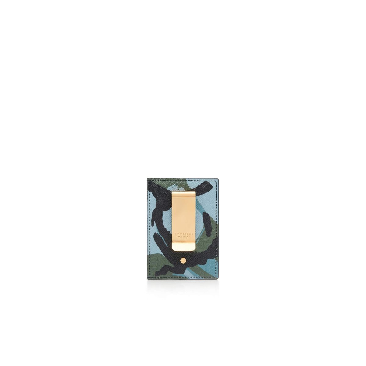 Tom Ford Camo Print Money Clip Cardholder Liten Plånbok Herr Blå | 436PVUZHC