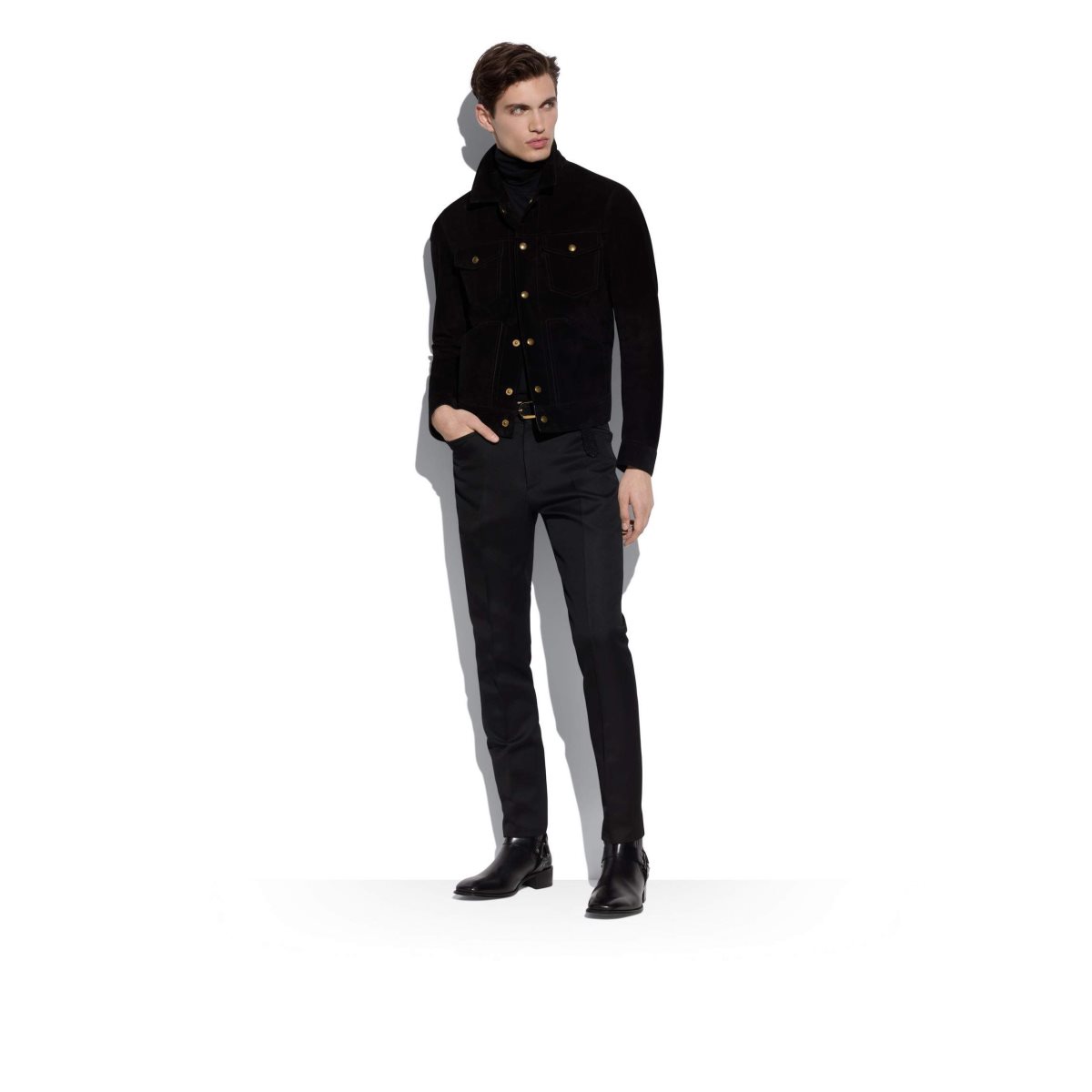 Tom Ford Cashmere Mocka Western Jacket Ytterkläder Herr Svarta | 960KBOXQS