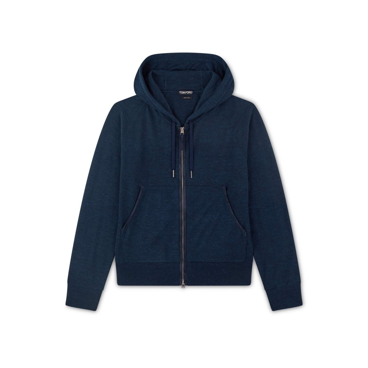 Tom Ford Cashmere Silk Hemp Hoodie Stickat Herr Blå | 251PXSZVB