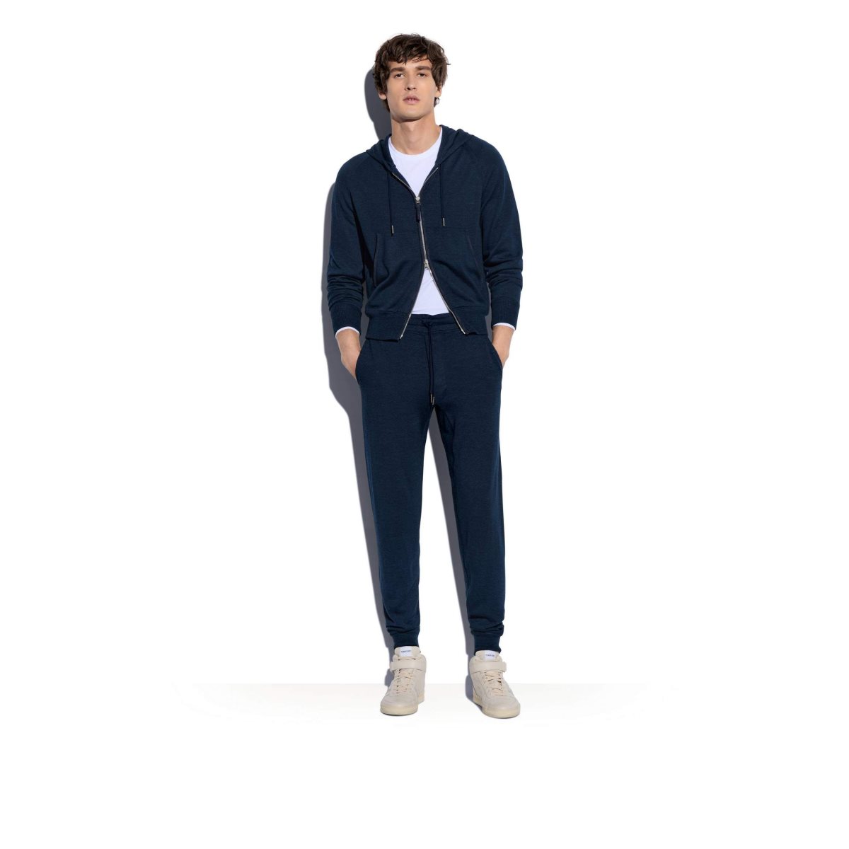 Tom Ford Cashmere Silk Hemp Jogger Stickat Herr Blå | 124LGASQF