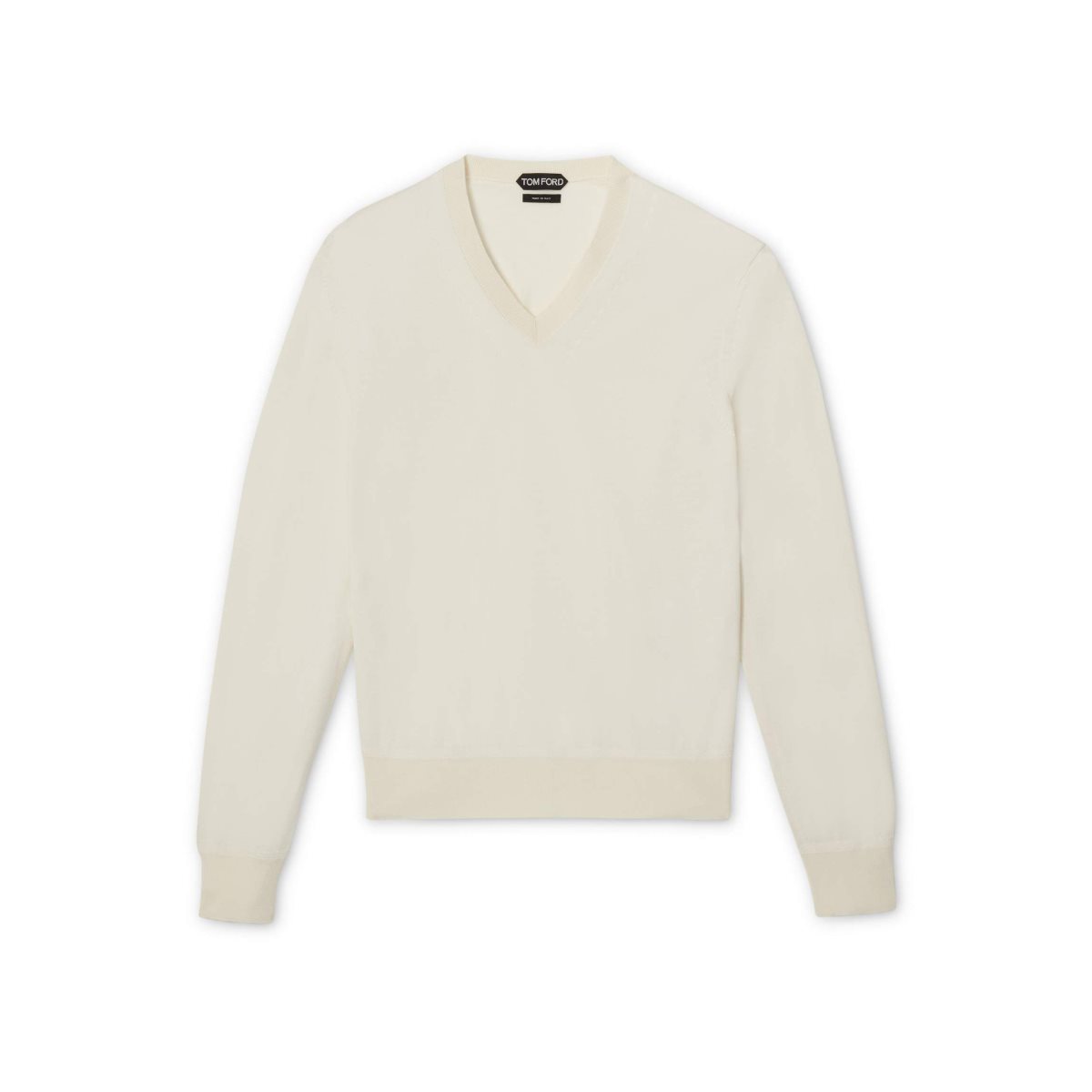 Tom Ford Cashmere Silk V Neck Stickat Herr Butter | 481YZRWOI