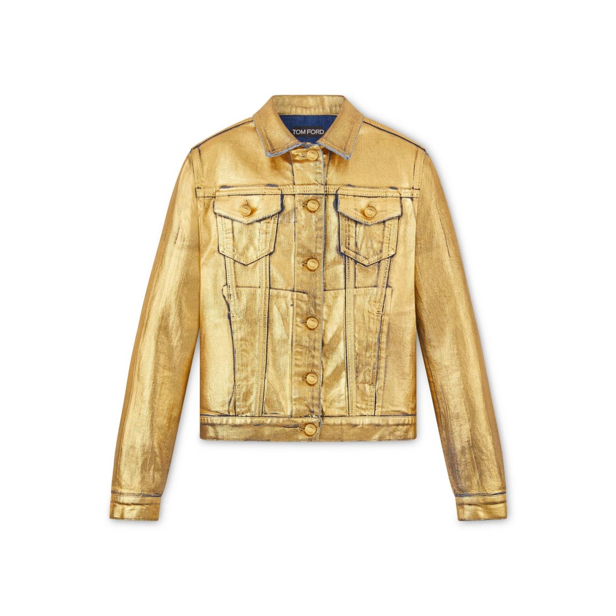 Tom Ford Coated Denim Jean Jacket Ytterkläder Dam Guld | 214HYLBVU