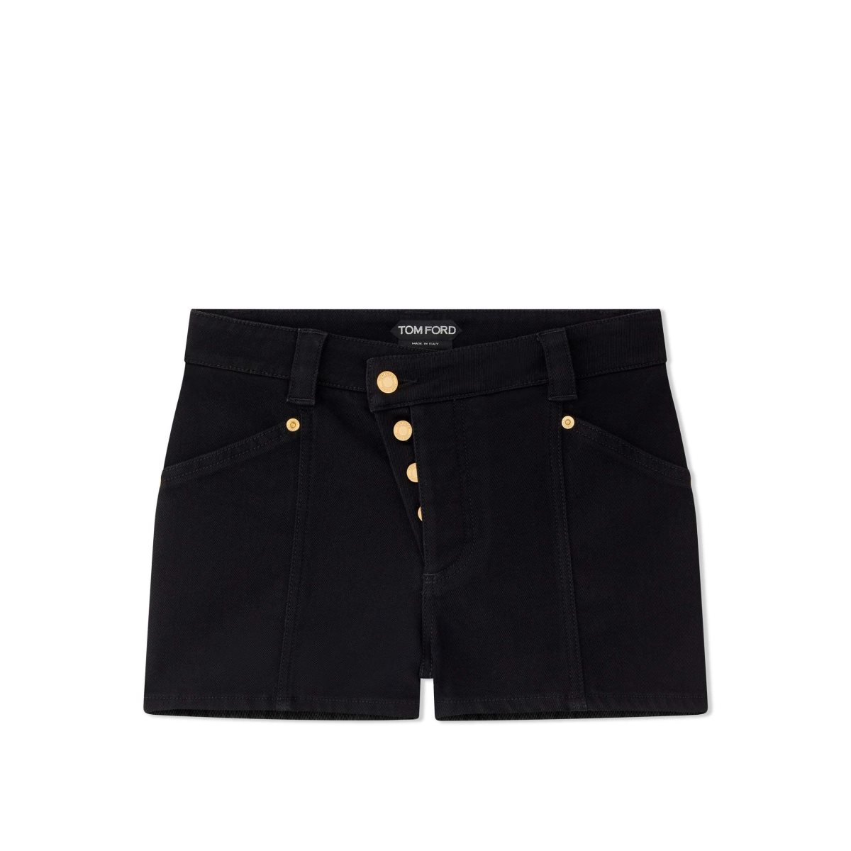 Tom Ford Compact Denim Asymmetric Shorts Byxor Dam Svarta | 079ISYVRG