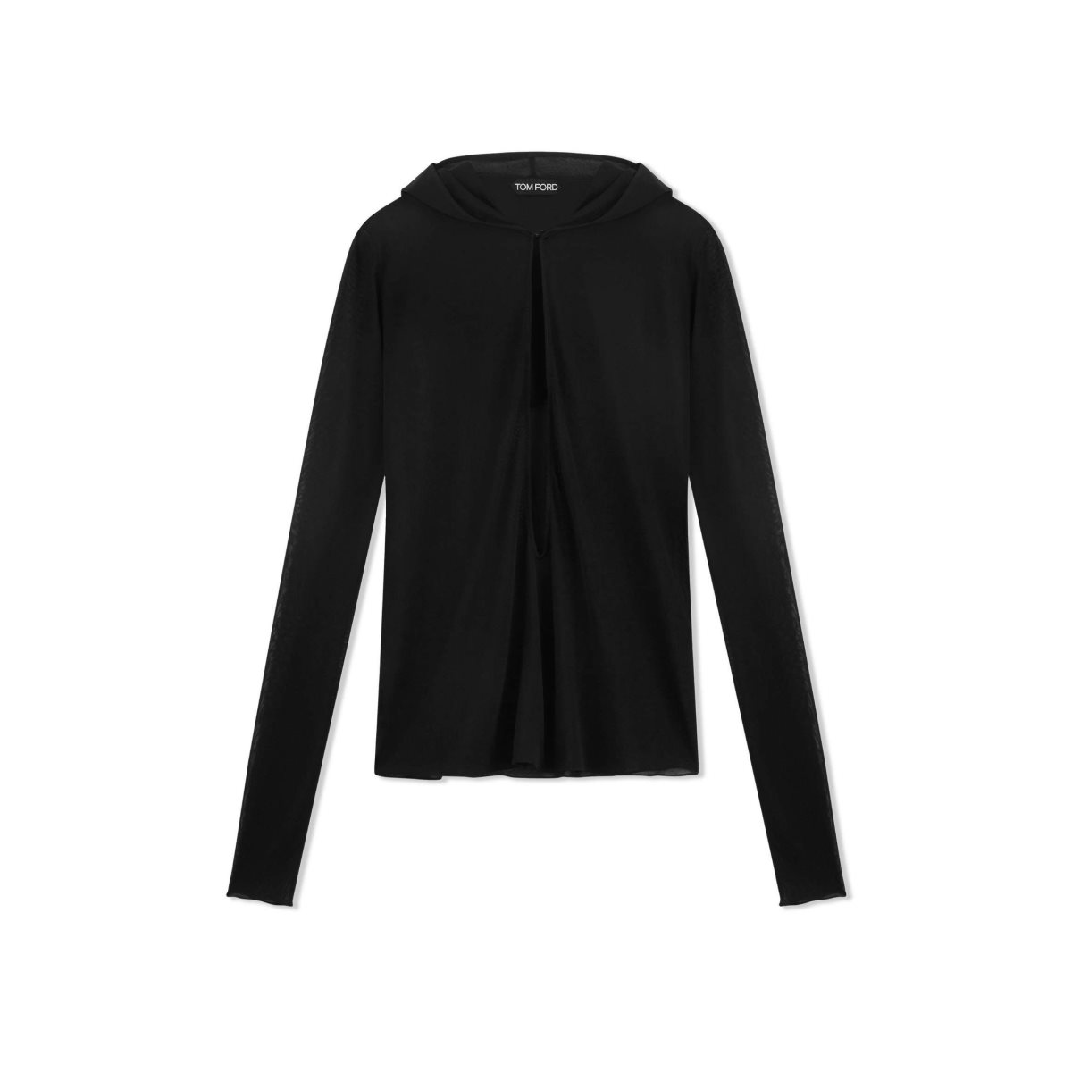 Tom Ford Crepe Jersey Hooded T-shirt Stickat Dam Svarta | 815HUCLVK