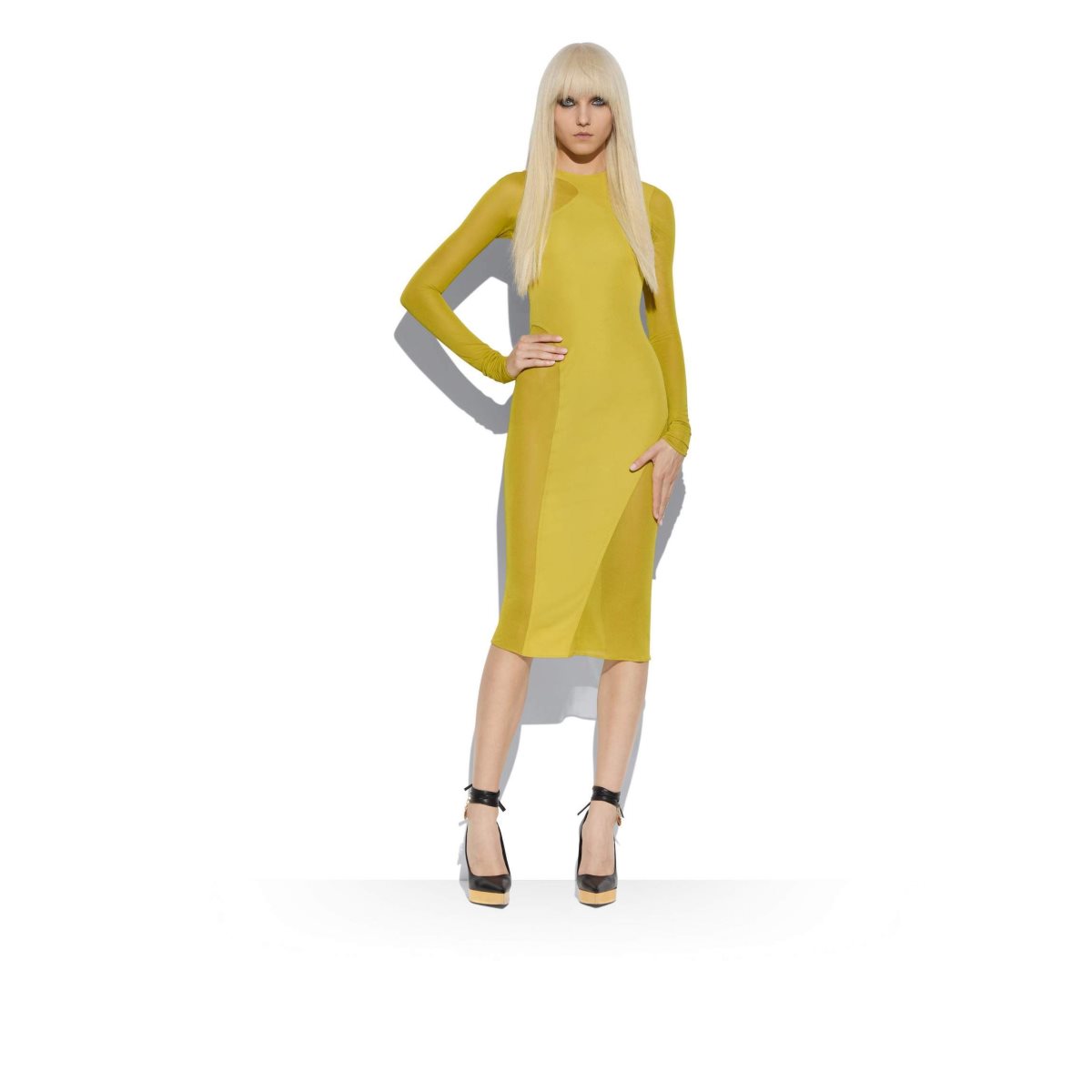 Tom Ford Crepe Jersey Tubino Klänning Dam Charteuse Citrine | 839YNKGAO