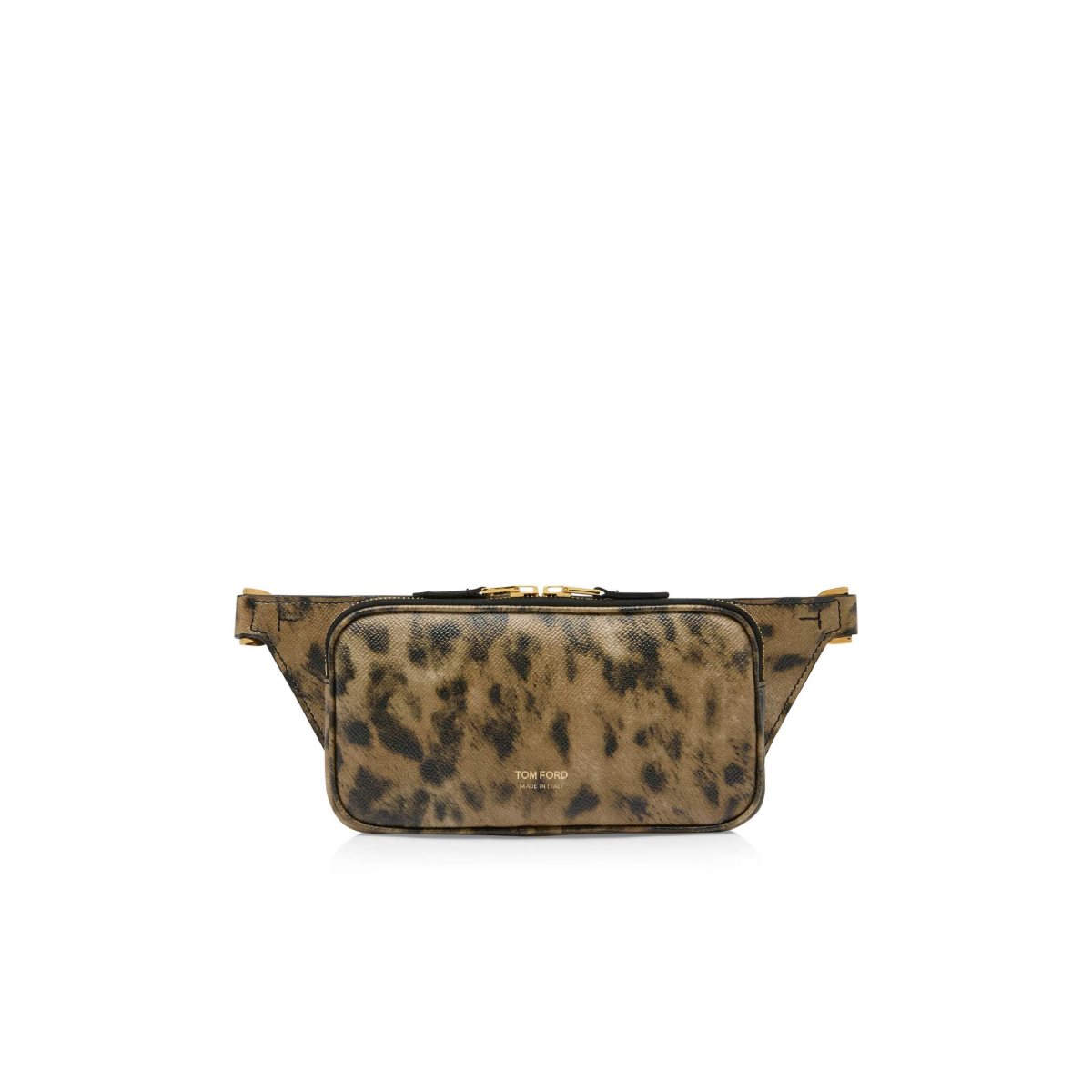 Tom Ford Distressed Leopard Print Small Zip Bältesväska Herr Leopard | 302XRVAMT