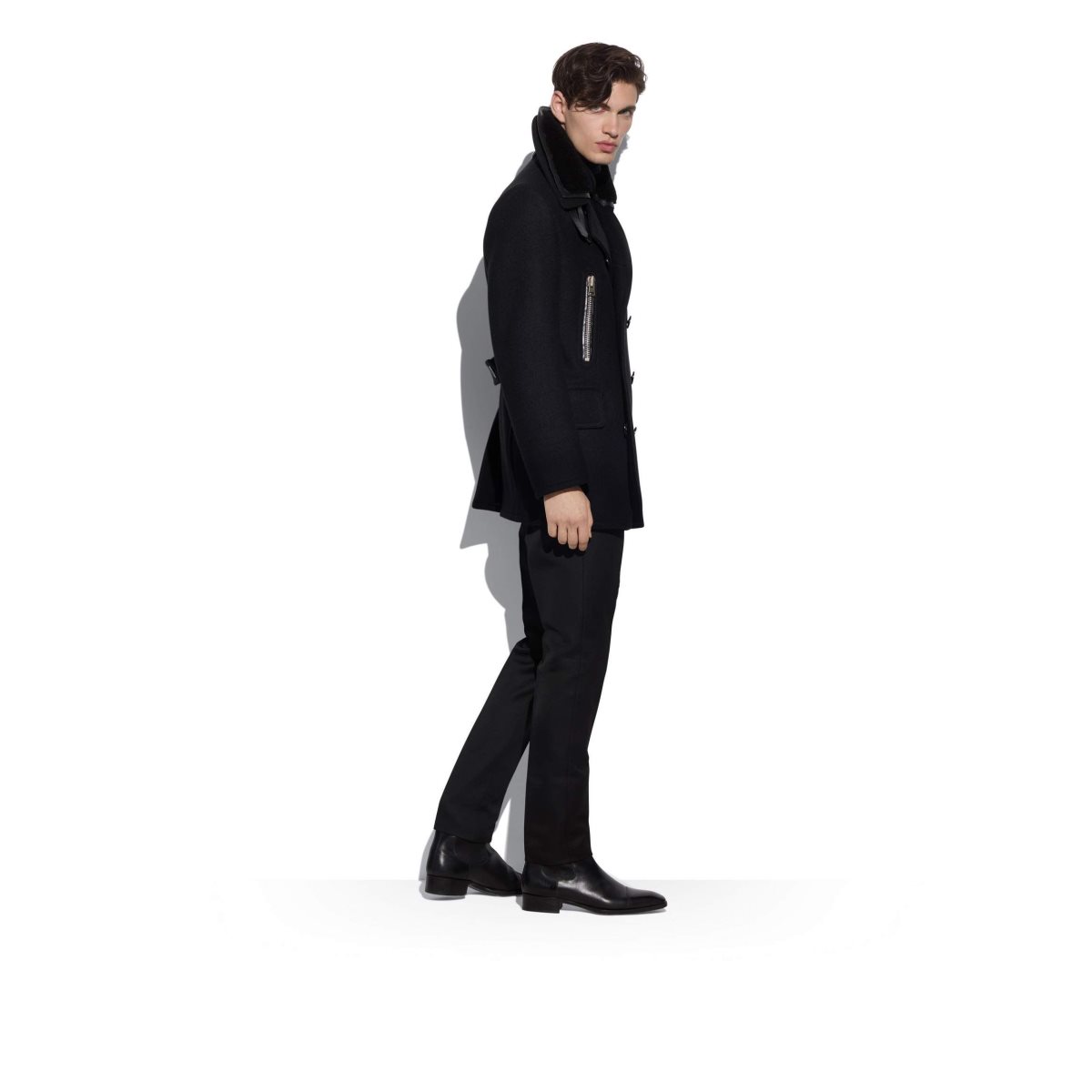 Tom Ford Double Felt Peacoat Ytterkläder Herr Svarta | 104SRGQTU