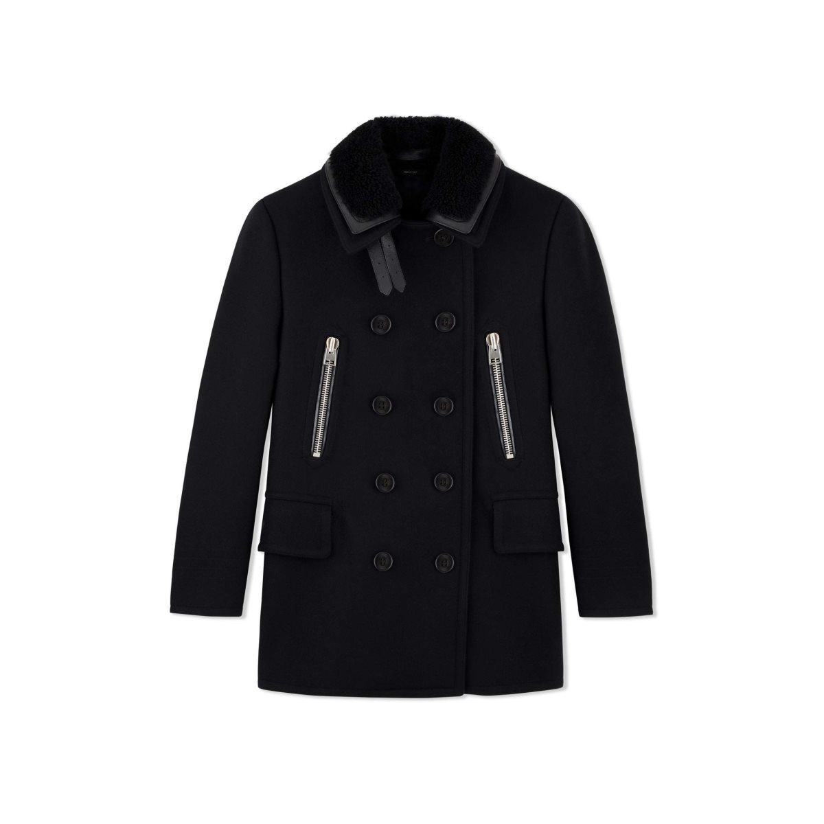 Tom Ford Double Felt Peacoat Ytterkläder Herr Svarta | 104SRGQTU