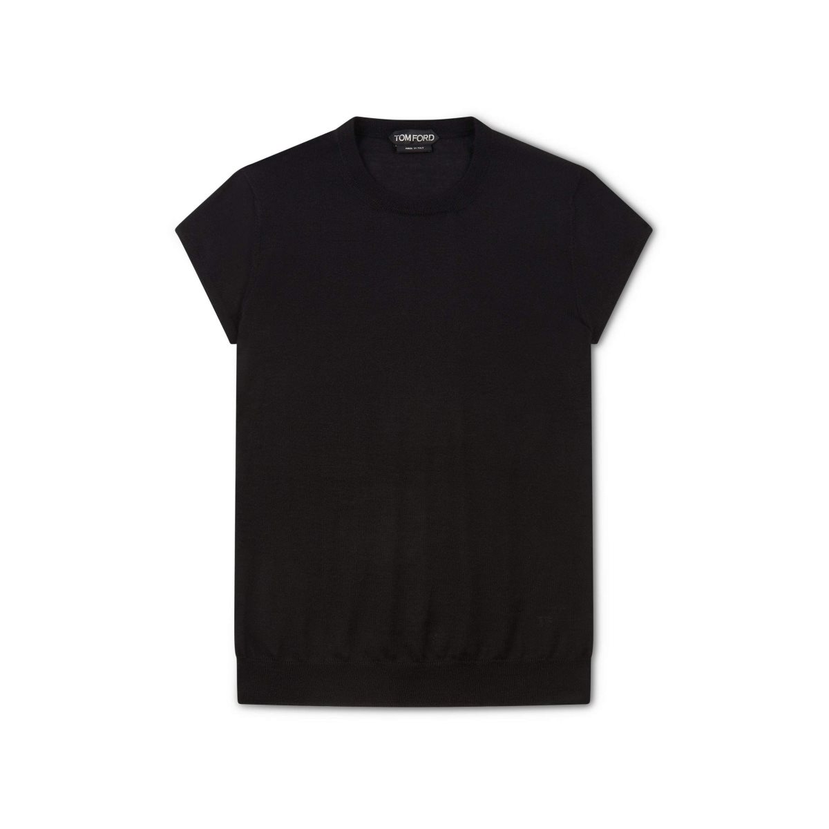 Tom Ford Fine Cashmere Silk Fitted T-shirt Stickat Dam Svarta | 534DLUIMJ