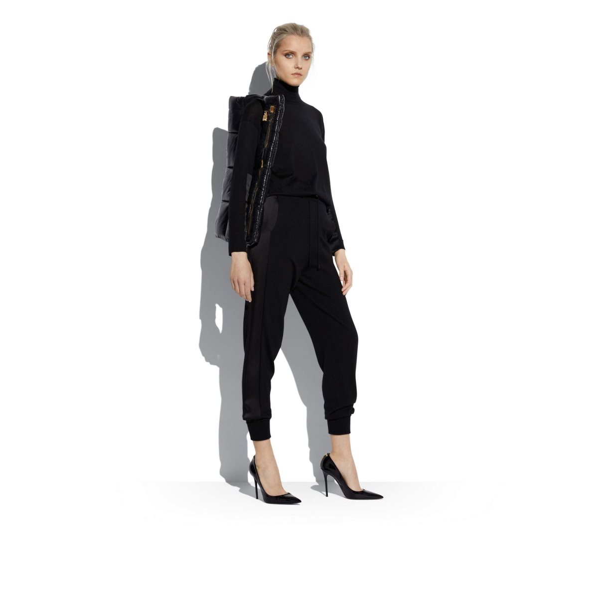 Tom Ford Fine Cashmere Silk & Silk Joggers Byxor Dam Svarta | 701RWCZYU