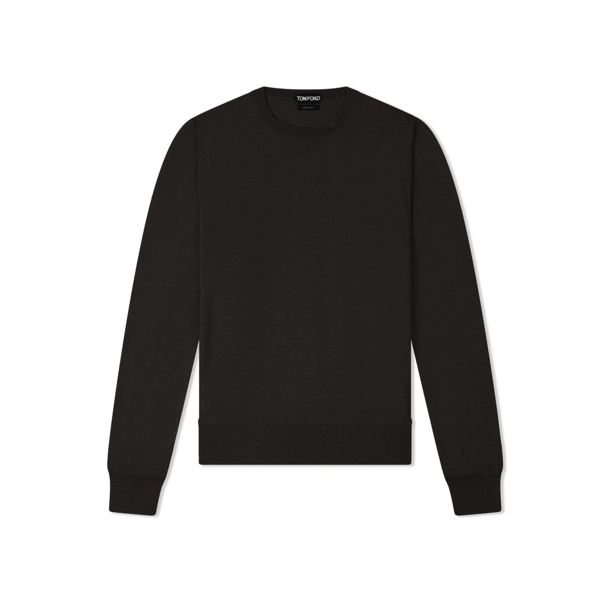 Tom Ford Fine Gauge Cashmere Silk Crew Neck Stickat Herr Svarta | 509VCNEDW