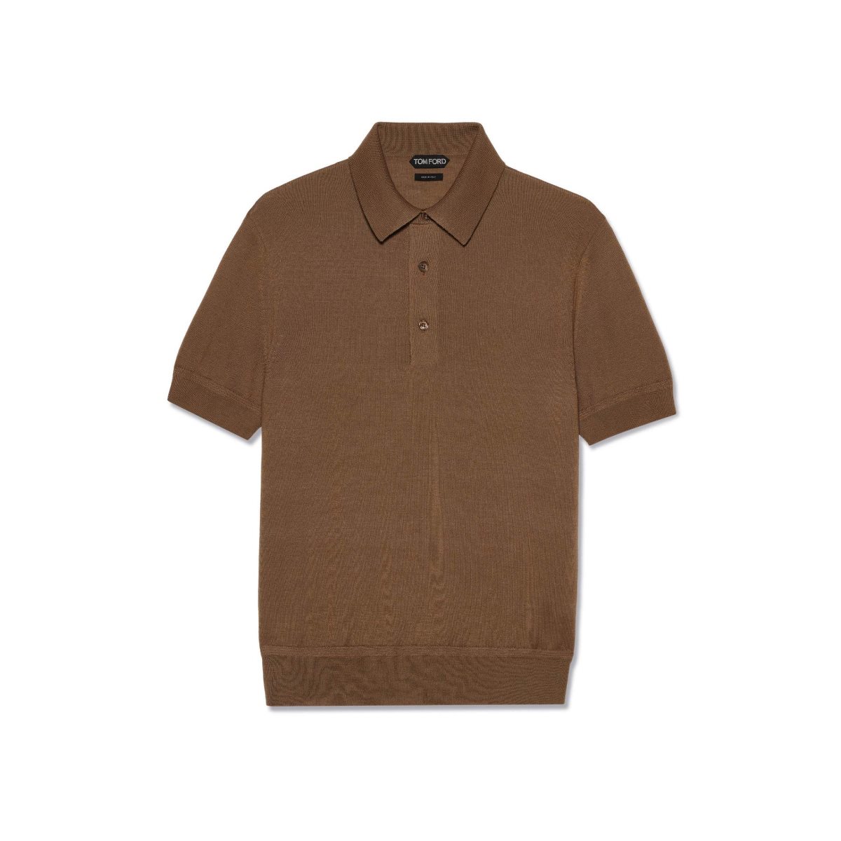 Tom Ford Fine Gauge Cashmere Silk Polo Stickat Herr Choklad | 462KOBYGF