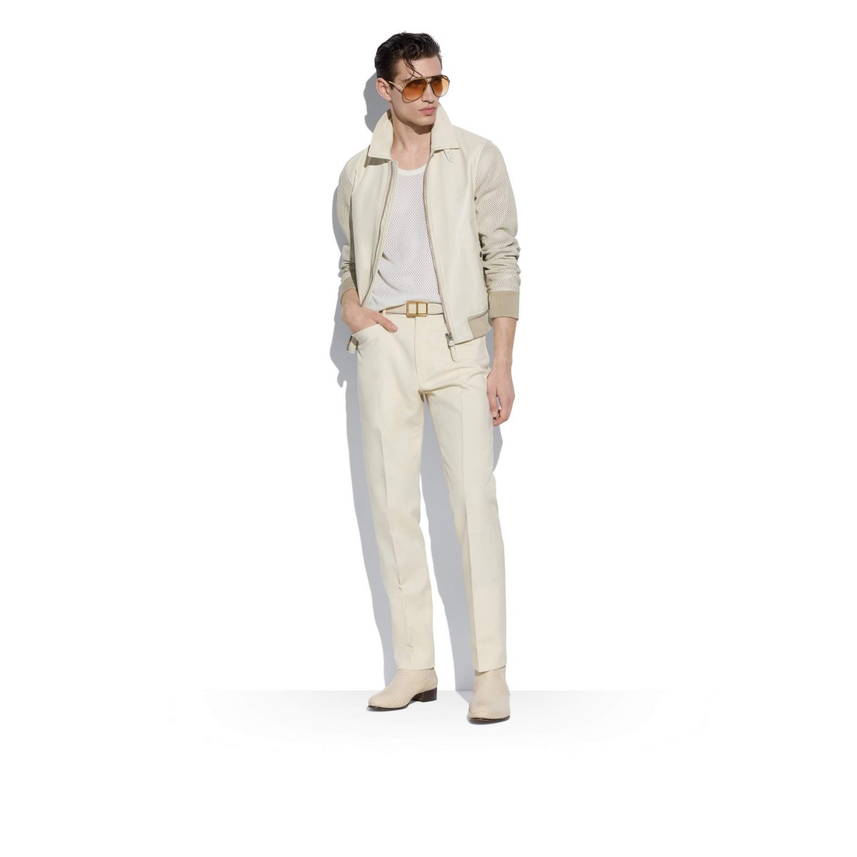 Tom Ford Fine Poplin Atticus Trouser Byxor Herr Vita | 705IKJZMR