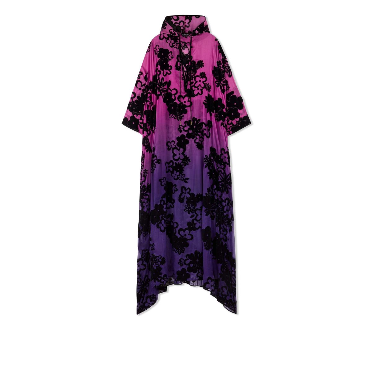 Tom Ford Floral Velvet Degrade\' On Chiffon Kaftan Klänning Dam Lila | 768AWMUCK