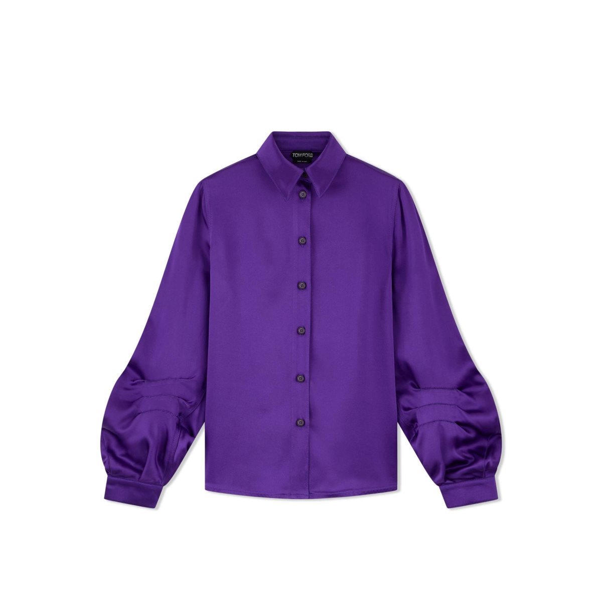 Tom Ford Fluid Double-faced Satin Balloon Sleeve Shirt Blast Dam Lila | 547BMDFKA