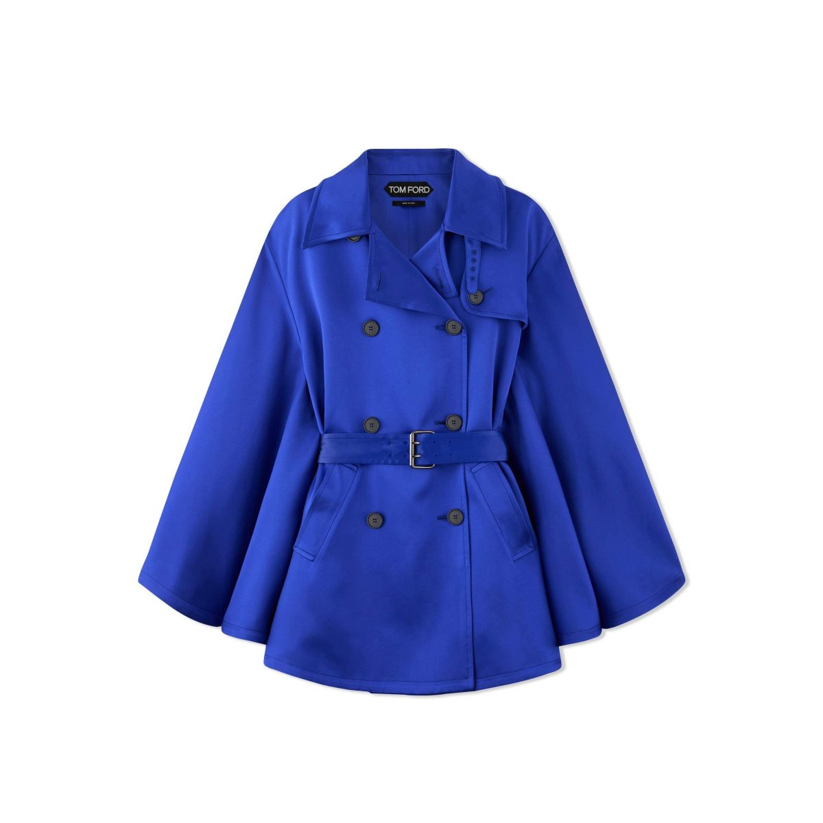 Tom Ford Fluid Double-faced Satin Cape Coat Ytterkläder Dam Ocean | 270FVUXDJ