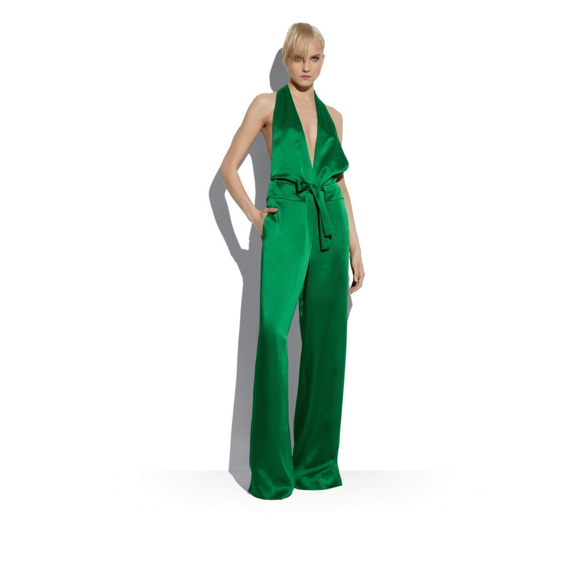 Tom Ford Fluid Double-faced Satin Jumpsuit Dam Turkos Gröna | 617DMQRFL