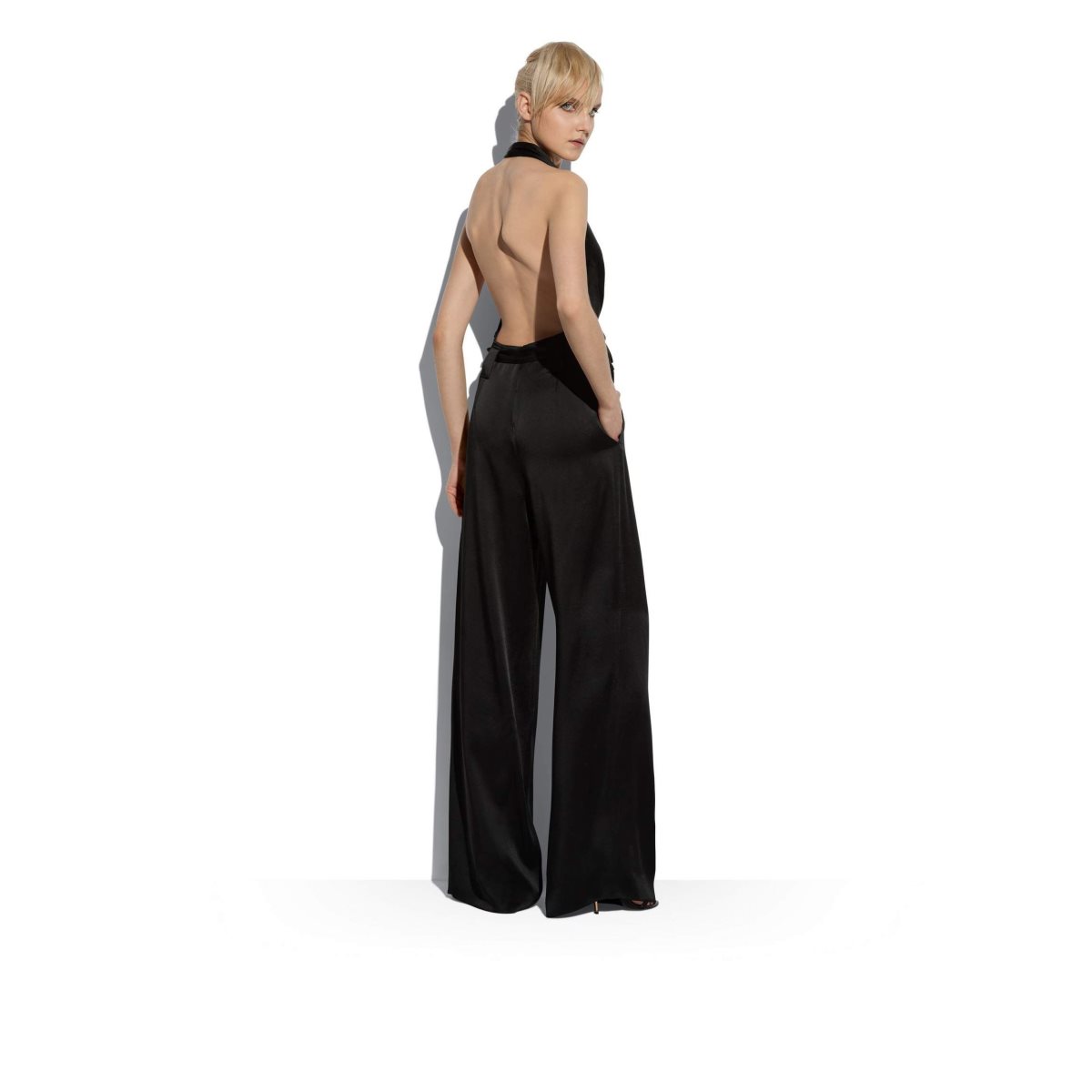 Tom Ford Fluid Double-faced Satin Jumpsuit Dam Svarta | 657PLUHTE