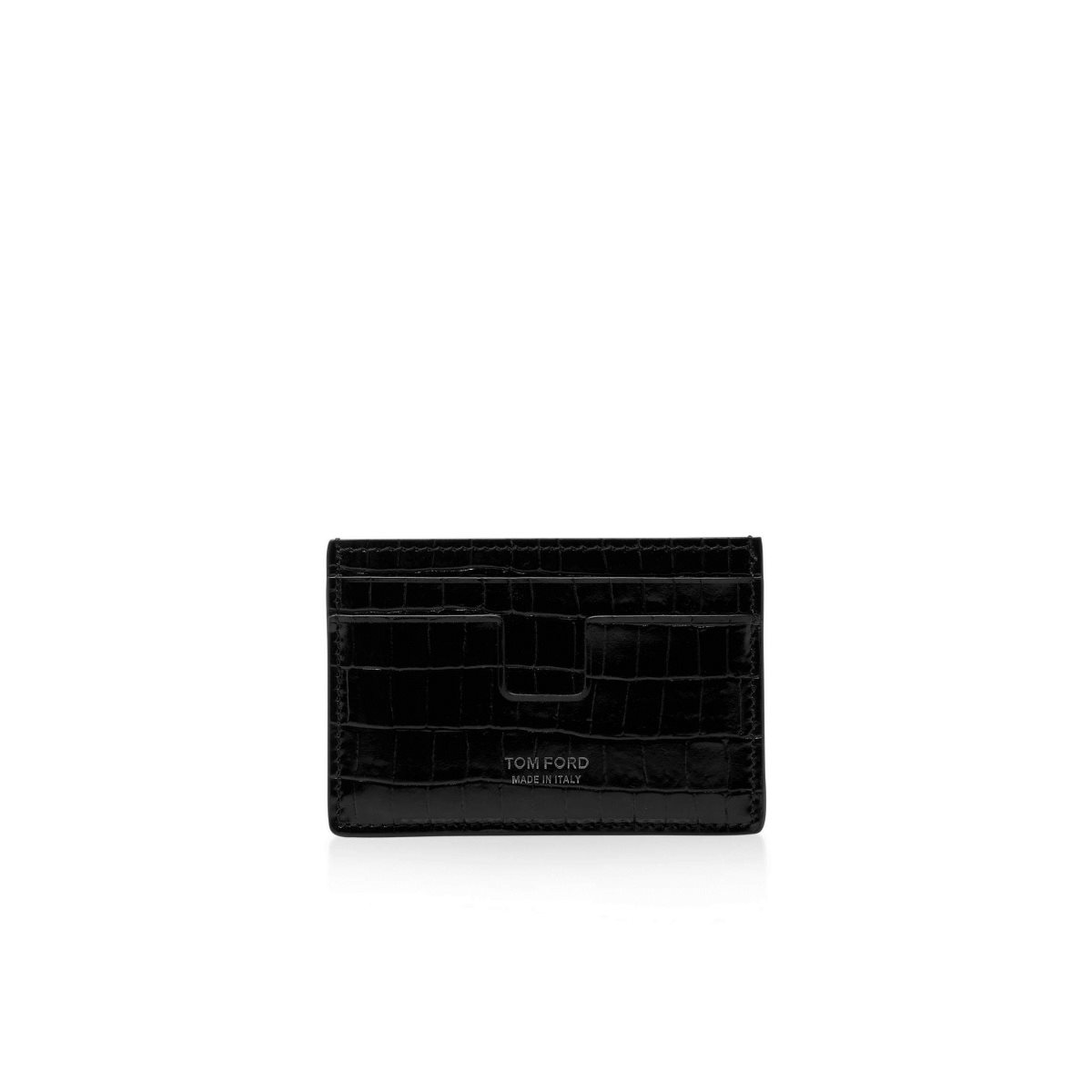 Tom Ford Glossy Printed Croc Klassiska Cardholder Liten Plånbok Herr Svarta | 532MJDFWH