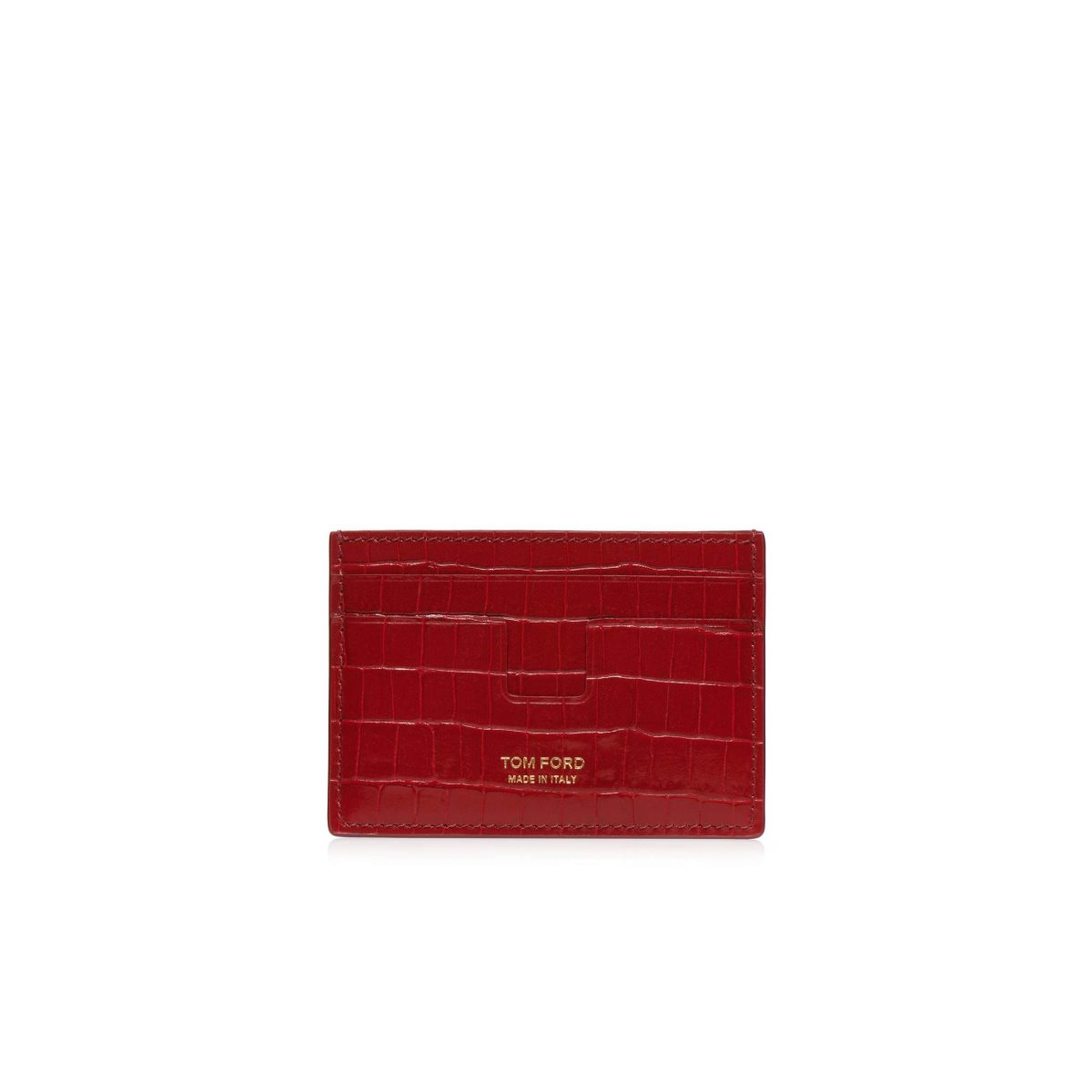 Tom Ford Glossy Printed Croc Money Clip Cardholder Liten Plånbok Herr Mörkröda | 620GUAWEZ