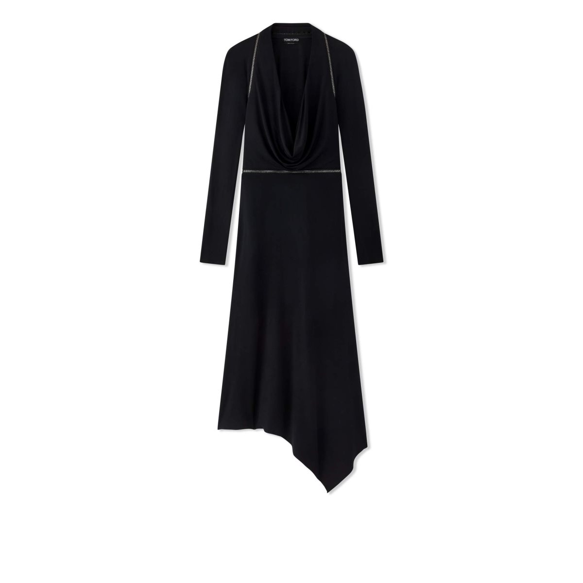 Tom Ford Glossy Viscose Jersey Convertible Klänning Dam Svarta | 603PQSKVR