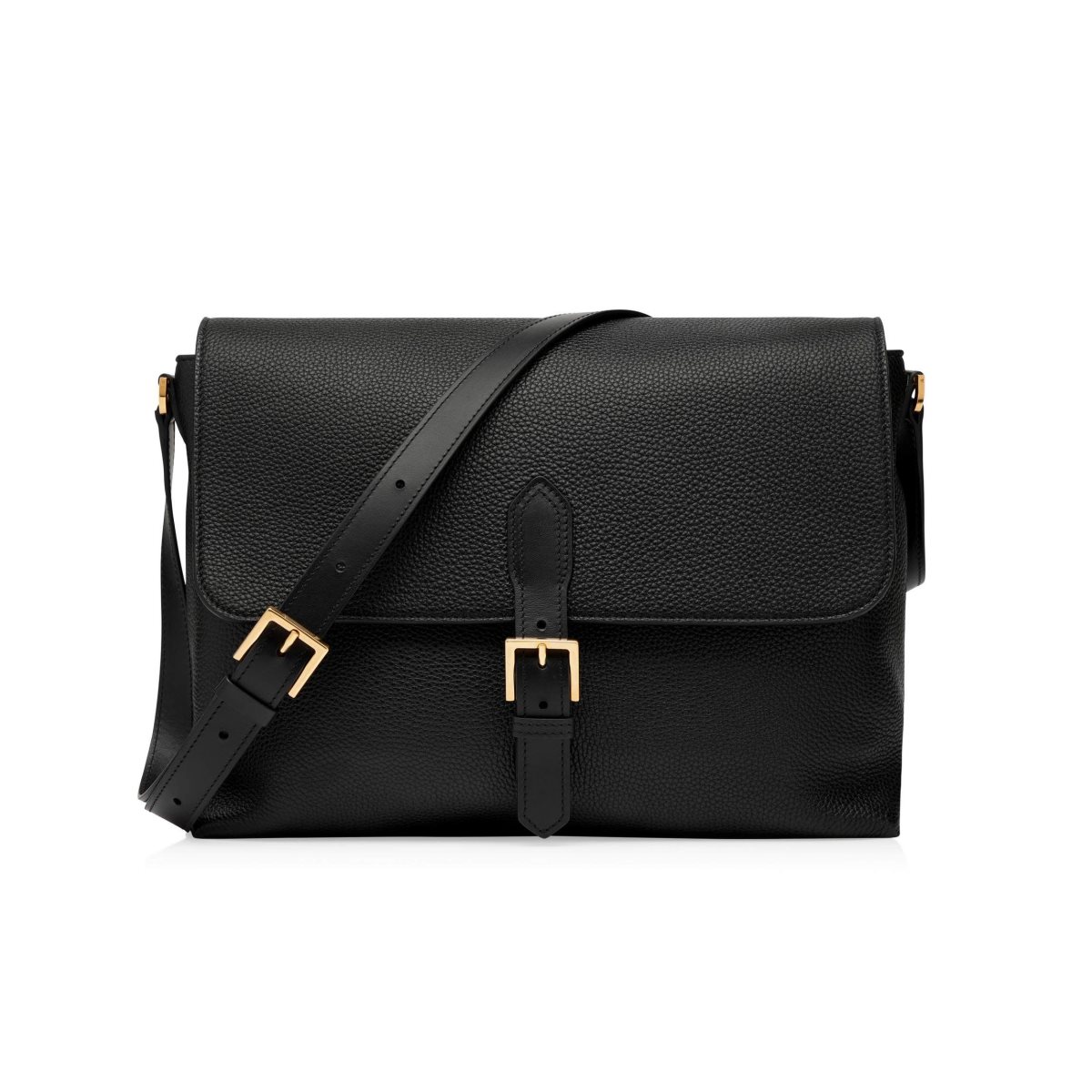 Tom Ford Grain Läder Medium Messenger Portfölj Herr Svarta | 950HRKNXQ