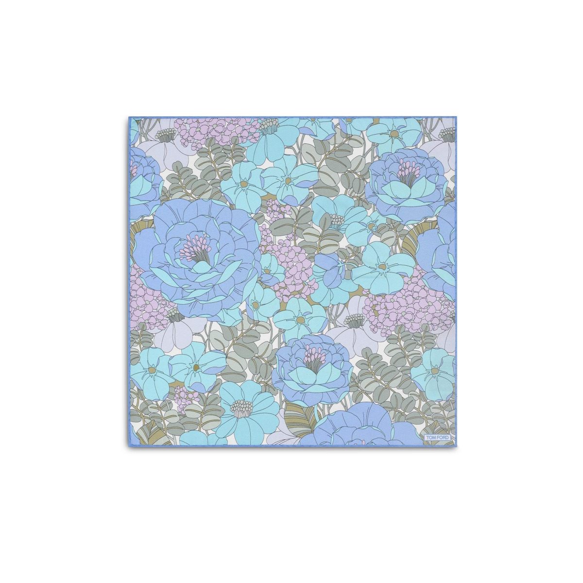 Tom Ford Hydrangea Silk Pocket Squares Herr Ljusblå | 807UPKHZM